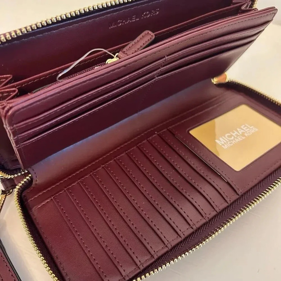 Michael Kors jet set large continental wallet oxblood - Picture 4 of 4
